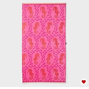 Roller Rabbit x Target Pink and Orange Seahorse Towel